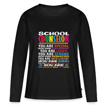Schulberater Du Bist Besonders Geliebt - Frauen Premium Bio Langarmshirt - Schwarz - Vorne - Julia (174cm)