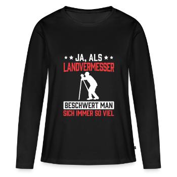 Un arpenteur-géomètre se plaint - T-shirt manches longues Premium bio Femme - noir - Devant - Julia (174cm)
