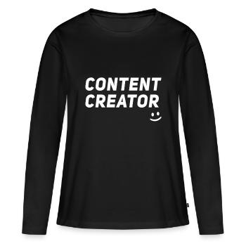 Blogger Vlogger Influencer - Content Creator - Frauen Premium Bio Langarmshirt - Schwarz - Vorne - Julia (174cm)