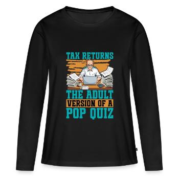 Accounting Tax Returns The Adult Version Finance - Frauen Premium Bio Langarmshirt - Schwarz - Vorne - Julia (174cm)