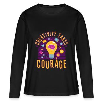 Creativity Takes Courage - Frauen Premium Bio Langarmshirt - Schwarz - Vorne - Julia (174cm)