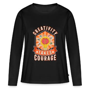 Creativity Takes Courage - Frauen Premium Bio Langarmshirt - Schwarz - Vorne - Julia (174cm)