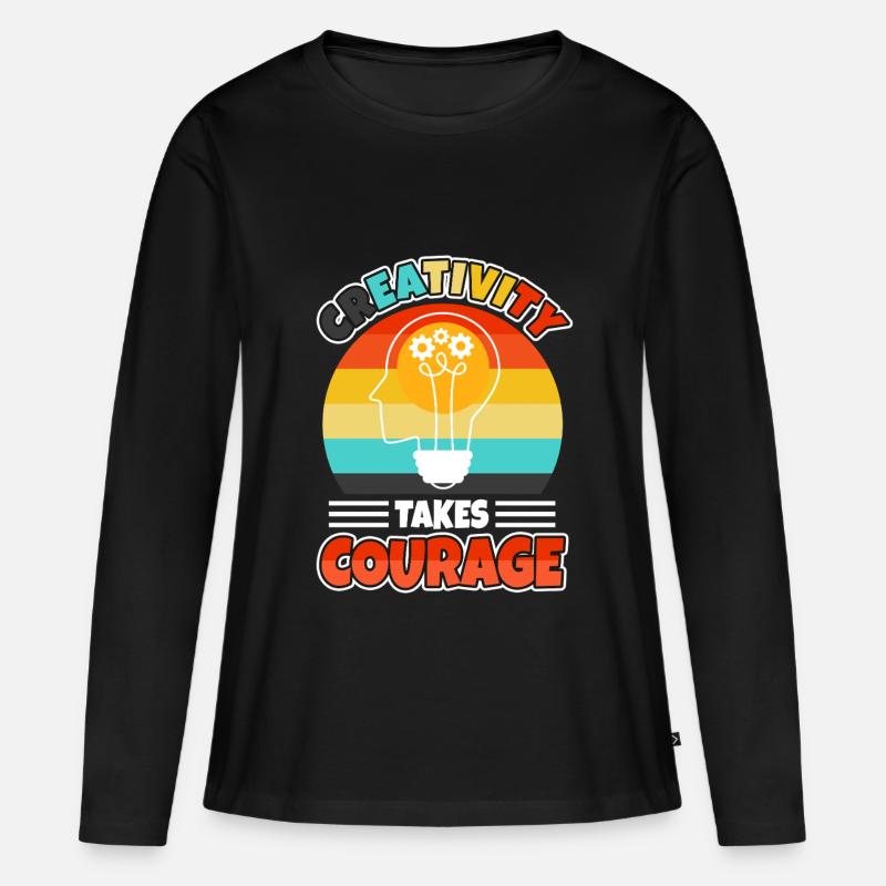 Creativity Takes Courage - Frauen Premium Bio Langarmshirt - Schwarz