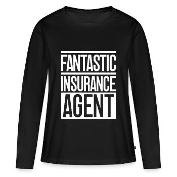 Insurance Agent Costume Fantastic Agent Medicare - Frauen Premium Bio Langarmshirt - Schwarz - Vorne - Julia (174cm)