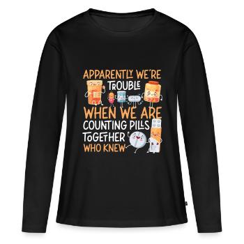 Technicien en pharmacie - T-shirt manches longues Premium bio Femme - noir - Devant - Julia (174cm)