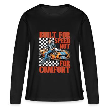 Course automobile conçue pour les amateurs de course de rue de vitesse - T-shirt manches longues Premium bio Femme - noir - Devant - Julia (174cm)