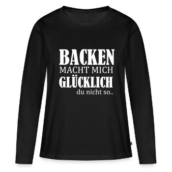 Backen - Frauen Premium Bio Langarmshirt - Schwarz - Vorne - Julia (174cm)