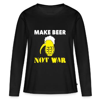 Bier Handgranate Frieden Krieg Statement Geschenk - Frauen Premium Bio Langarmshirt - Schwarz - Vorne - Julia (174cm)