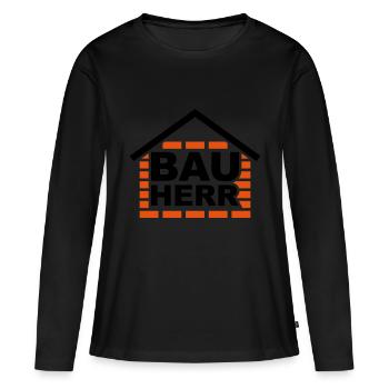 constructeur - T-shirt manches longues Premium bio Femme - noir - Devant - Julia (174cm)