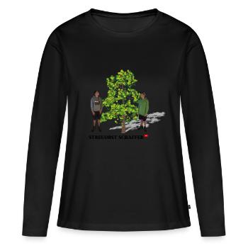 Schaffer aux fruits épars et son pommier - T-shirt manches longues Premium bio Femme - noir - Devant - Julia (174cm)