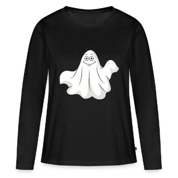 Fantôme d’Halloween Fantôme - T-shirt manches longues Premium bio Femme - noir - Devant - Julia (174cm)