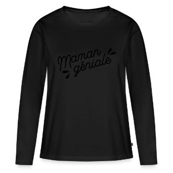 Great mom - Women's Premium Organic Long Sleeve Shirt - black - Front - Julia (174cm)
