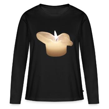 candle - Women's Premium Organic Long Sleeve Shirt - black - Front - Julia (174cm)