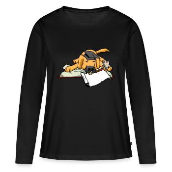 Hund Student Studium Uni Universität Gelehrter Abi - Frauen Premium Bio Langarmshirt - Schwarz - Vorne - Julia (174cm)
