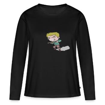 Soldat - Frauen Premium Bio Langarmshirt - Schwarz - Vorne - Julia (174cm)