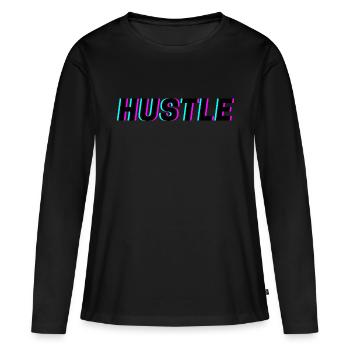 Hustle - Frauen Premium Bio Langarmshirt - Schwarz - Vorne - Julia (174cm)