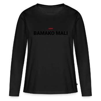 BAMAKO MALI - T-shirt manches longues Premium bio Femme - noir - Devant - Julia (174cm)