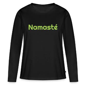 Namasté - T-shirt manches longues Premium bio Femme - noir - Devant - Julia (174cm)