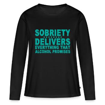 Sobriety Delivers Everything Alcohol Promises 4 - Women's Premium Organic Long Sleeve Shirt - black - Front - Julia (174cm)