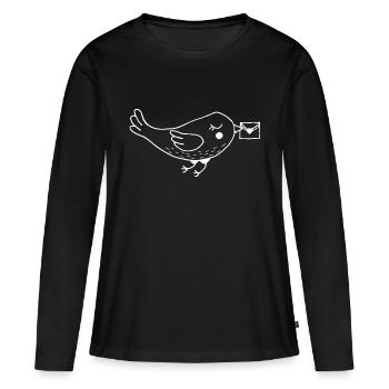 Lettre d’amour de pigeon voyageur - T-shirt manches longues Premium bio Femme - noir - Devant - Julia (174cm)
