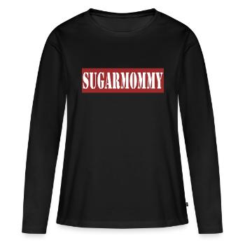 SUGARMOMMY - T-shirt manches longues Premium bio Femme - noir - Devant - Julia (174cm)