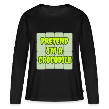 Faire semblant d’être un crocodile - Déguisement de crocodile - T-shirt manches longues Premium bio Femme - noir - Devant - Julia (174cm)