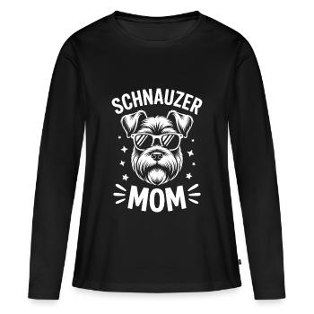 Schnauzer Spruch Mama Lustiges Schnauzer Geschenk - Frauen Premium Bio Langarmshirt - Schwarz - Vorne - Julia (174cm)