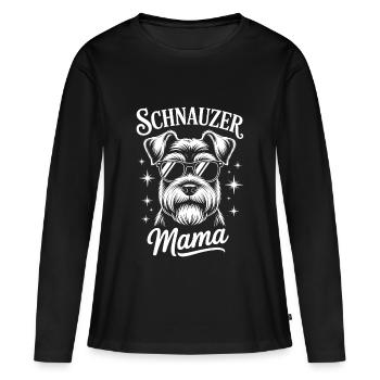 Schnauzer Spruch Mama Lustiges Schnauzer Geschenk - Frauen Premium Bio Langarmshirt - Schwarz - Vorne - Julia (174cm)