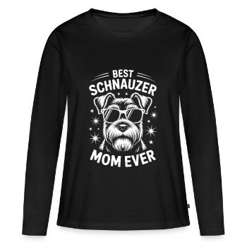 Schnauzer Spruch Mama Lustiges Schnauzer Geschenk - Frauen Premium Bio Langarmshirt - Schwarz - Vorne - Julia (174cm)