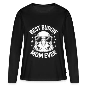 Perruche disant drôle de perruche cadeau - T-shirt manches longues Premium bio Femme - noir - Devant - Julia (174cm)