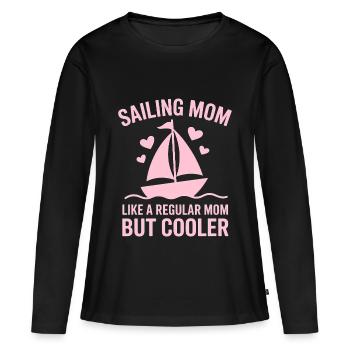 Sailing Saying Mom Mom Sailor Sailing Gift - Women's Premium Organic Long Sleeve Shirt - black - Front - Julia (174cm)