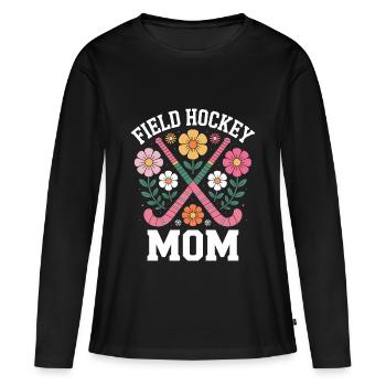 Feldhockey Spruch Mama Lustige Feldhockey Geschenk - Frauen Premium Bio Langarmshirt - Schwarz - Vorne - Julia (174cm)