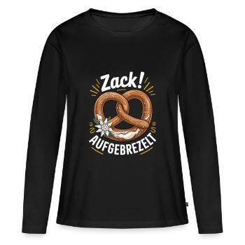 Zack aufgebrezelt - Frauen Premium Bio Langarmshirt - Schwarz - Vorne - Julia (174cm)