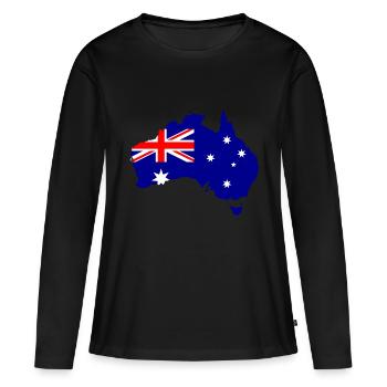 Australie 24ème - T-shirt manches longues Premium bio Femme - noir - Devant - Julia (174cm)