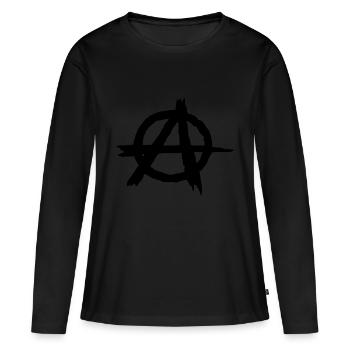 anarchy - Women's Premium Organic Long Sleeve Shirt - black - Front - Julia (174cm)