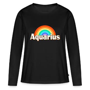 Sternzeichen Wassermann - Frauen Premium Bio Langarmshirt - Schwarz - Vorne - Julia (174cm)