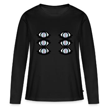 Eye Eyes Fantasy Chaman Spirituel Occulte - T-shirt manches longues Premium bio Femme - noir - Devant - Julia (174cm)