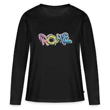 Rome Rome Italie Ville Graffiti Spray Sprayer - T-shirt manches longues Premium bio Femme - noir - Devant - Julia (174cm)