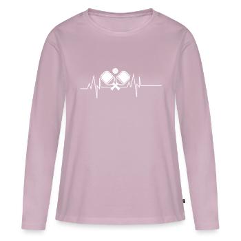 Pickle Ball Herzschlag - Frauen Premium Bio Langarmshirt - Altrosa - Vorne - Julia (174cm)