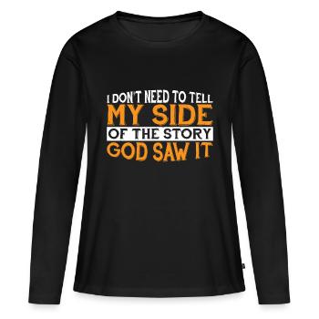 Je n’ai pas besoin de raconter ma version de l’histoire 7 - T-shirt manches longues Premium bio Femme - noir - Devant - Julia (174cm)