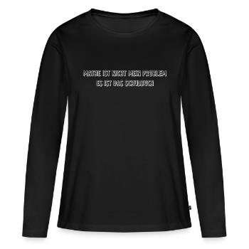 Mathe ist nicht mein Problem - Frauen Premium Bio Langarmshirt - Schwarz - Vorne - Julia (174cm)