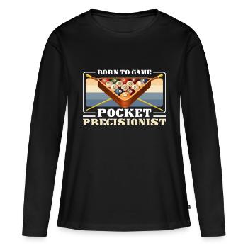 Billard Joueur Cue 8-Ball - T-shirt manches longues Premium bio Femme - noir - Devant - Julia (174cm)