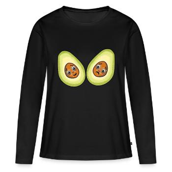 Avocados Früchte Frucht Vegetarisch - Frauen Premium Bio Langarmshirt - Schwarz - Vorne - Julia (174cm)