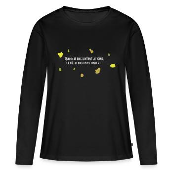 Je vomis je suis hypercontent cité de la peur - T-shirt manches longues Premium bio Femme - noir - Devant - Julia (174cm)