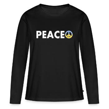 peace - T-shirt manches longues Premium bio Femme - noir - Devant - Julia (174cm)