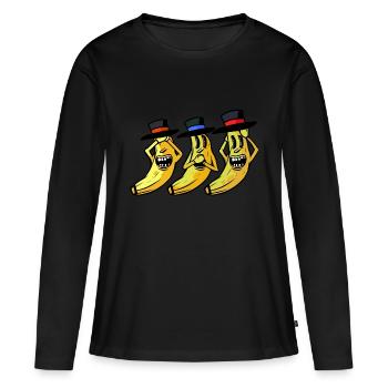 Gentleman Banana Hat Sir Mister Fruit Fruit Hat - T-shirt manches longues Premium bio Femme - noir - Devant - Julia (174cm)