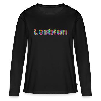 Lesbienne - T-shirt manches longues Premium bio Femme - noir - Devant - Julia (174cm)