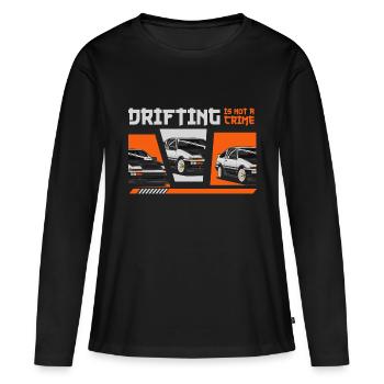 Mécanicien d’asphalte de voiture de sport automobile - T-shirt manches longues Premium bio Femme - noir - Devant - Julia (174cm)