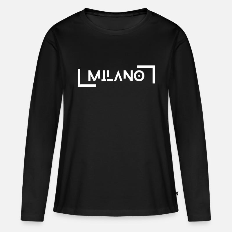 Milano Milan Mailand - Frauen Premium Bio Langarmshirt - Schwarz