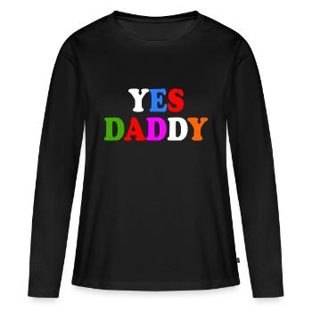 Yes daddy - T-shirt manches longues Premium bio Femme - noir - Devant - Julia (174cm)